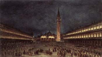 弗朗西斯科 格拉蒂 Nighttime Procession in Piazza San Marco 弗朗西斯科 格拉蒂 Nighttime Procession in Piazza San Marco
